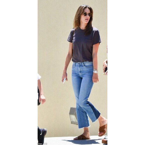 PAIGE Denim - Anthropologie Paige Colette Crop Kick Flare High Rise Waisted Cropped Jeans 28